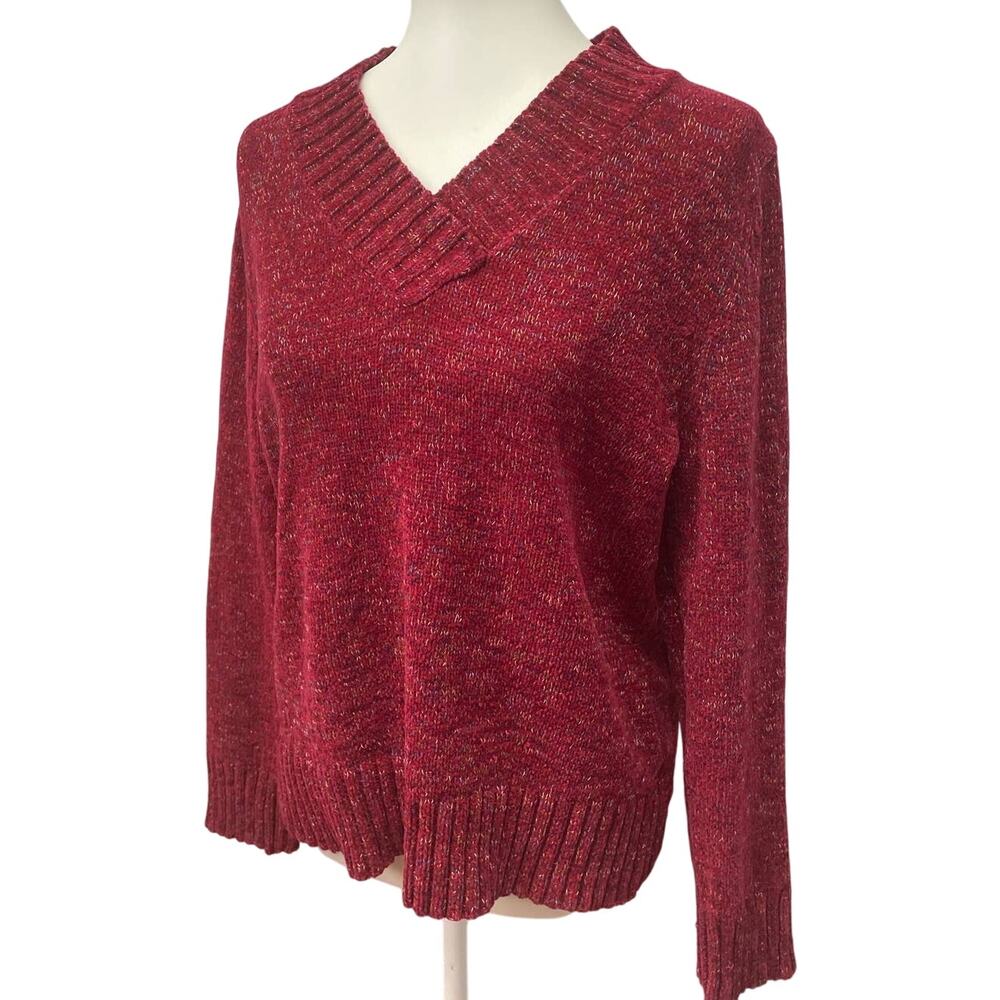 Mercer Street Studio Petite PXL Long Sleeve Acrylic Blend VNeck Pullover Sweater